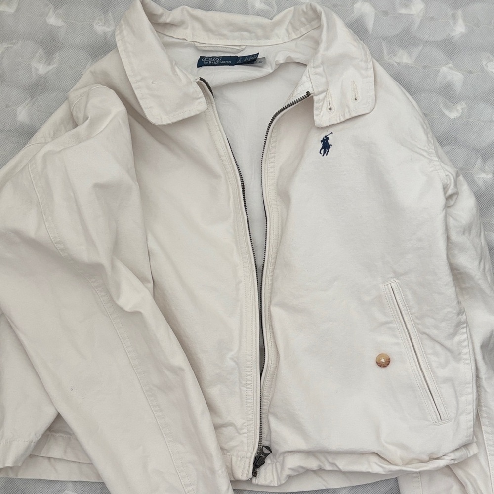 Polo by Ralph Lauren womens Cream Lightweight Jacket. Oversize fit